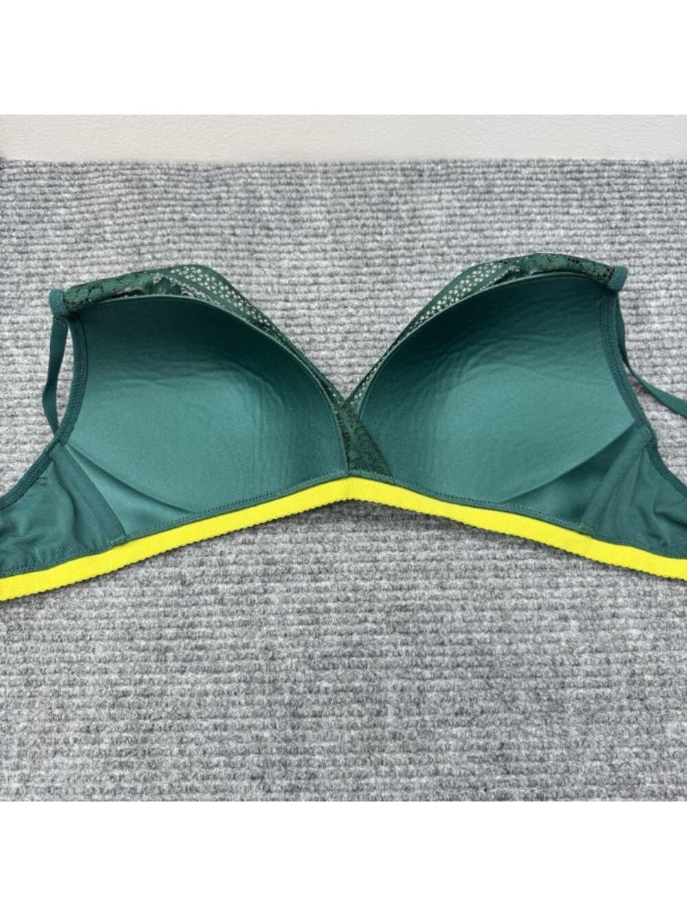 Knix Bralette Womens XL Green Lace Deep V Plunge Wireless Back Closure Bra - Picture 5 of 9